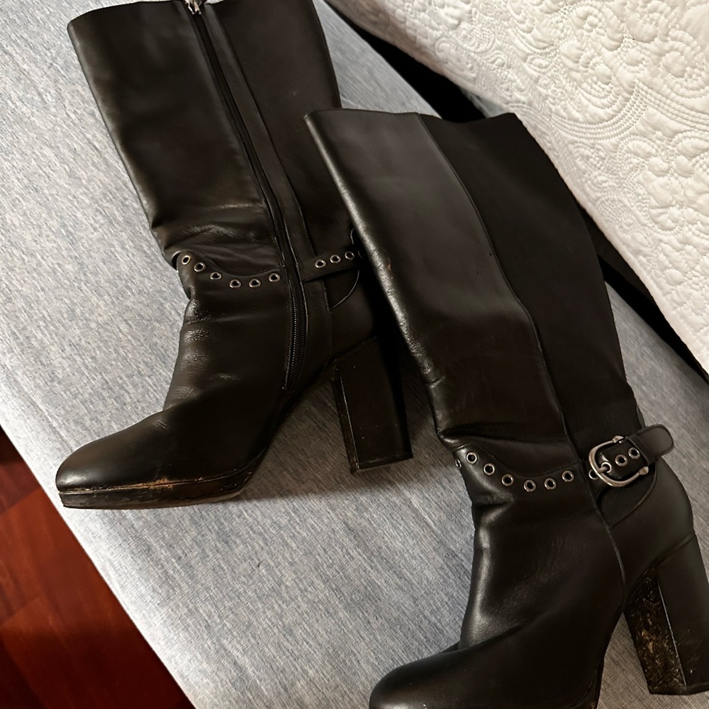Lane Bryant Wide Calf Black Heeled Boots